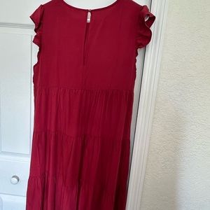 NWT Ladies Burgundy Cap Sleeve Dress Size Medium